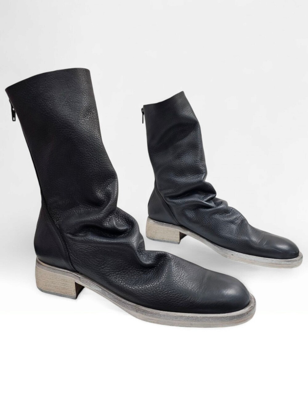 FREE PEOPLE Women Sutton Tight Slouch Round Toe Boots in Black Leather 40/10